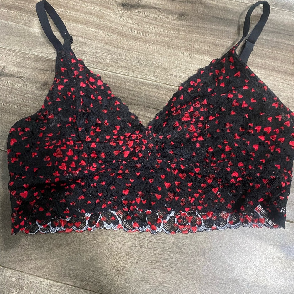 Victoria's Secret Black and Red Lace Bandeau
